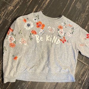 Embroidered “Be Kind” Sweatshirt